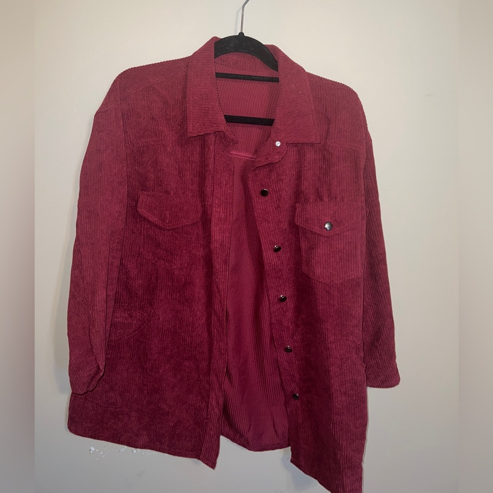Maroon Shacket Jacket